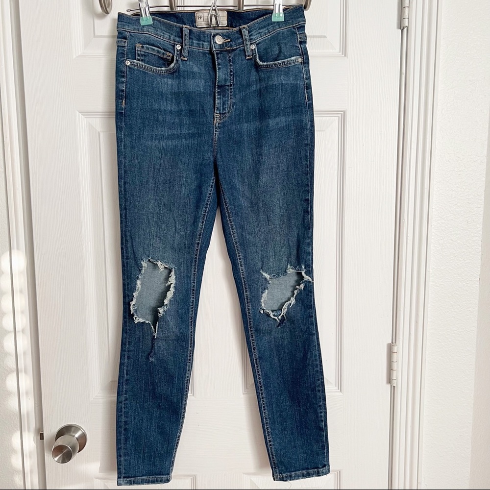 Free People | Distressed Busted Knee Jeans
